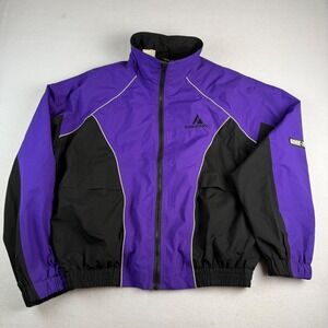 Saucony Gore Tex Jacket Men Purple Black Windbreaker Hooded Athletic Sz L
